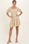 Yellow Multi Ditsy Floral Ruffle Bubble Sleeve Smocked Dress