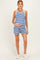 Navy Striped Solid Trim Tank Short Maternity Set