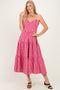 Red Gingham Cutout Tie Back Tiered Maxi Dress