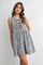 Light Denim Floral Tie Front Mini Dress