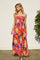 Sunset Tropical Print Halter Maxi Dress