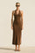 Hazel Knit Halter Gold Ring Maxi Dress