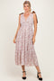 Ivory Floral Deep V Shoulder Tie Dress