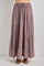 Brown Plaid Drawstring Tiered Midi Skirt
