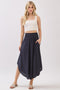 Midnight Smocked Waist Rounded Hem Skirt