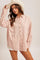 Pink Oversized Striped Button Down Long Sleeve Maternity Shirt