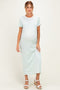 Ivory/ Mint Striped Short Sleeve Maternity Maxi Dress