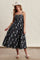 Black Floral Sleeveless Midi Dress