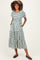 Cream/ Emerald Striped Short Sleeve Tiered Maternity Maxi Dress