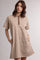 Chestnut Striped Polo T-Shirt Mini Dress