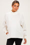 Clean Ivory Washed Oversized Mock Neck Maternity Sweatshirt