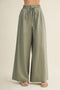 Dried Basil Linen Wide Leg Pants