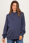 Navy Oversized High Neck Maternity Sweatshirt