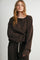 Brown Polka Dot Henley Long Sleeve Top