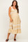 Sunwashed Lemon Lace Floral Tie Back Maternity Midi Dress