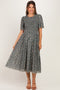 Olive Smocked Bodice Floral Maternity Dress