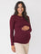 Burgundy Long Sleeve Maternity Top