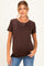 Brown Basic Short Sleeve Maternity Top
