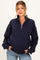 Navy Half Zip Mock Neck Maternity Sweater