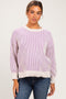 Lavender Two Tone Oversized Maternity Sweater