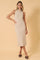 Oatmeal Turtleneck Sleeveless Midi Sweater Dress