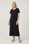 Black Side Slit Midi Dress