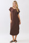 Chocolate Rounded Hem Midi Dress
