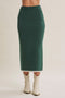 Forest Green Side Stripe Sweater Midi Skirt
