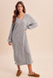 Grey Thick Rib Oversized Sweater Midi Dress