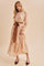 Dusty Peach Floral Sash Tiered Maxi Dress