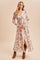 Cloud Floral Chiffon Button Down Maxi Dress