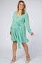 Mint Green Chiffon Plus Maternity Wrap Dress