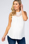 White Lace Inset Maternity Tank Top