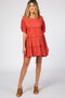 Rust Tiered Maternity Mini Dress