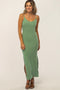 Mint Ribbed Side Slit Maxi Dress