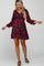 Black Floral Smocked Front Ruffle Trim Maternity Dress