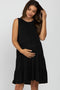 Black Tiered Sleeveless Maternity Dress