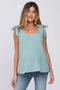 Mint Green Shoulder Bow Maternity Tank Top