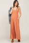 Rust Ruffle Trim Back Tie Maternity Jumpsuit