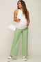 Mint Green Wide Leg Raw Hem Maternity Jeans
