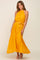 Yellow Linen A-line Midi Dress