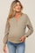 Olive Split V-Neck Long Sleeve Maternity Sweatshirt