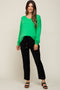 Green Knit V-Neck Long Sleeve Maternity Top
