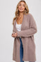 Mocha Fuzzy Knit Draped Cardigan