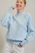Light Blue Knit Long Sleeve Mock Neck Top