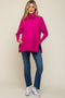 Fuchsia Cowl Neck Dolman Sleeve Maternity Sweater