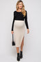Ivory Fuzzy Ribbed Maternity Midi Skirt