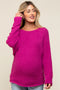 Magenta Fuzzy Knit Maternity Sweater