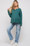 Emerald Green Waffle Knit Maternity Henley Top