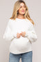 Ivory Bubble Sleeve Maternity Sweater